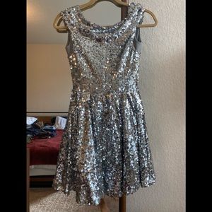 Top shop sequin dress with open V back
